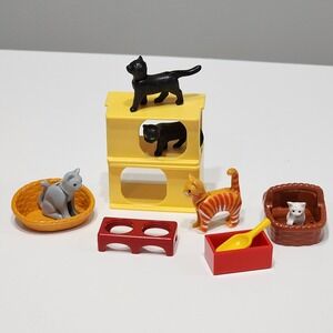 Playmobil Cat Lot Kittens Litter Box Cat Tree Beds Baskets Replacement Parts Lot